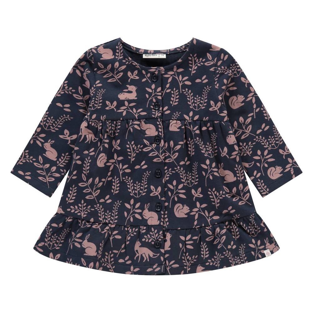 NEW BABYFACE girl's deer and floral sweatdress in indigo